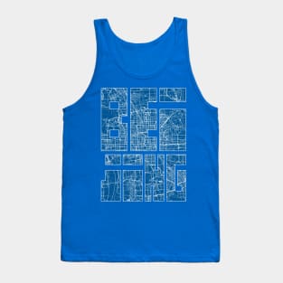 Beijing, China City Map Typography - Blueprint Tank Top